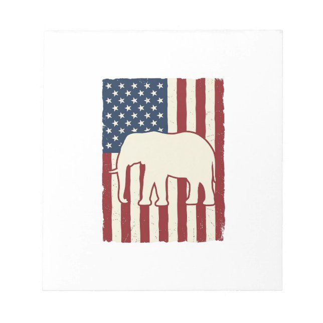 Bloc-note Drapeau d'éléphant patriotique Conception de vecte (Devant)