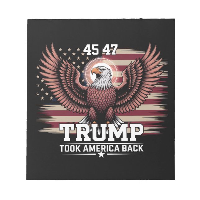 Bloc-note Drapeau du 45e et 47e président Trump 2025 Aigle A (Devant)