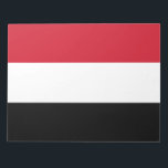Bloc-note Drapeau du Yémen<br><div class="desc">Ce dessin présente le drapeau national du Yémen (officiellement connu sous le nom de République du Yémen), qui est un pays à l'extrémité sud de la péninsule arabique en Asie occidentale. Le Yémen est bordé par l'Arabie Saoudite au nord, la mer Rouge à l'ouest, le golfe d'Aden et le canal...</div>