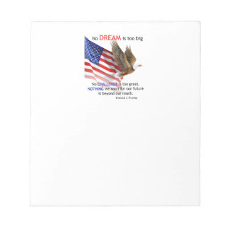 Bloc-note Drapeau et aigle Donald J Trump Citation