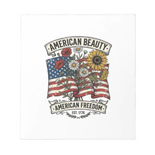 Bloc-note Drapeau Floral American Beauty Patriotique