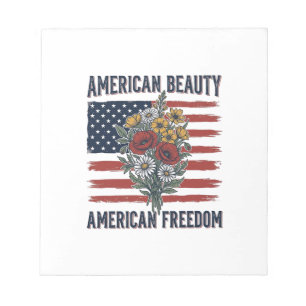 Bloc-note Drapeau Floral de la Liberté American Beauty