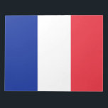 Bloc-note Drapeau français (France)<br><div class="desc">Ce dessin est orné du drapeau national de la France (officiellement République française, République française), un pays composé de France métropolitaine en Europe occidentale et de plusieurs régions et territoires d'outre-mer. La zone métropolitaine de France s'étend de la mer Méditerranée à la Manche et à la Mer du Nord, et...</div>