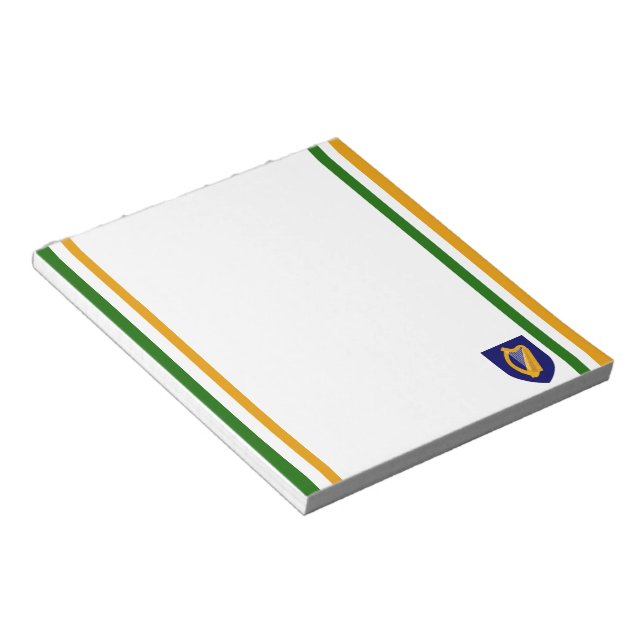Bloc-note Drapeau irlandais et armoiries (Incliné)