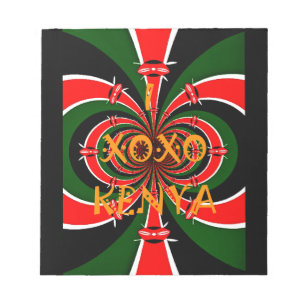 Bloc-note Drapeau Kenya d'inspiration africaine - Art Abstra