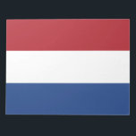 Bloc-note Drapeau néerlandais<br><div class="desc">Ce dessin est orné du drapeau national de la Pays-Bas (connu de manière informelle sous le nom de Hollande), un pays principalement situé en Europe de l'Ouest et en partie dans les Caraïbes, formant le plus grand pays constitutif du Royaume de la Pays-Bas. En Europe, il se compose de 12...</div>