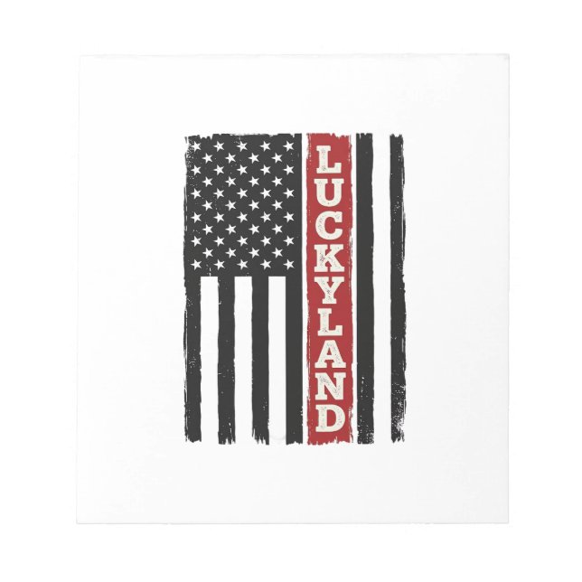 Bloc-note Drapeau patriotique vertical vintage Luckyland (Devant)