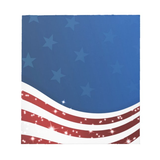 Bloc-note Drapeau Wavy USA/SAD, étoiles, jeux de Sotchi (Devant)