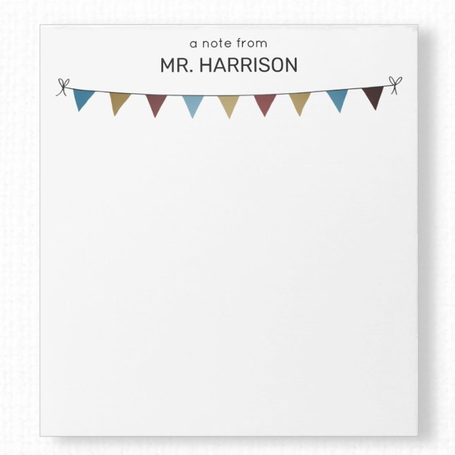 Bloc-note Drapeaux de Bunting Rustique pour Enseignant ou En (Créateur téléchargé)