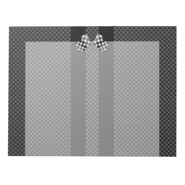 Bloc-note Drapeaux de course Stripes dans un décor de fibre  (Devant)