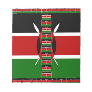 Bloc-note Drapeaux sans fil du Kenya Cadres frontaliers Art 