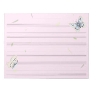 Bloc-note Dreamy Butterflies Musique Manuscrit Papier Musici