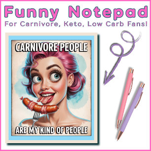 Bloc-note Drôle Carnivore Bacon Saucage Viande BBQ Grill Hum