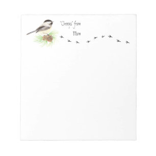 Bloc-note Drôle "Cheeps from Mom" Chickadee, Bird Tracks