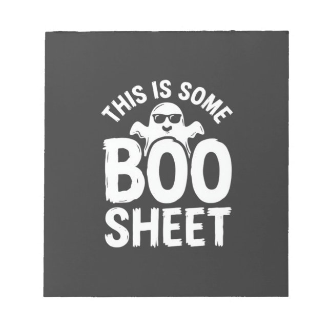 Bloc-note Drôle de feuille de Boo fantôme Halloween Design_1 (Devant)