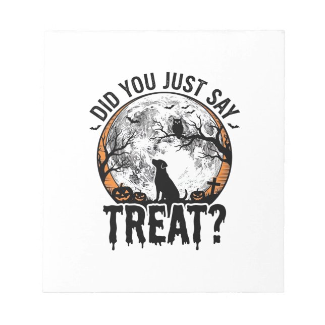 Bloc-note Drôle de friandise pour chien Halloween Design vec (Devant)