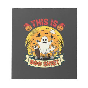 Bloc-note Drôle de Halloween Boo Sheet Fantôme Cimetière