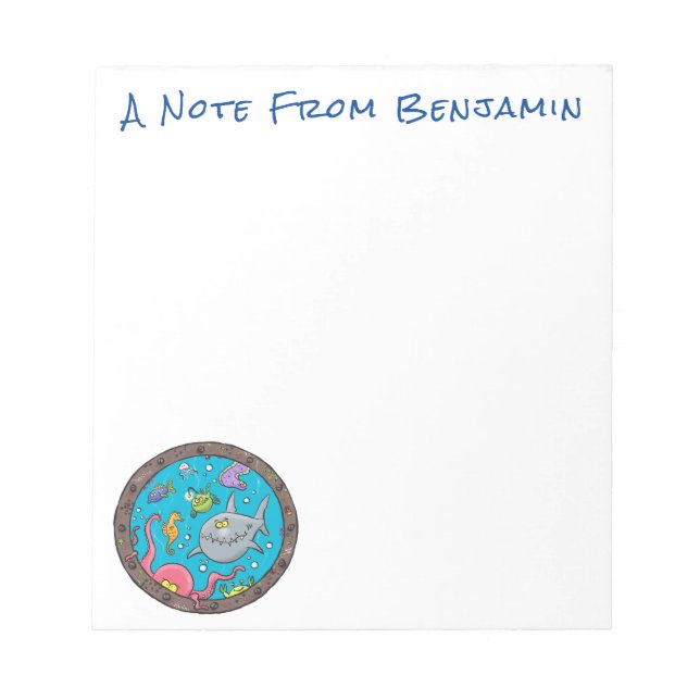 Bloc-note Drôle des créatures marines sous l'eau dessin anim (Devant)