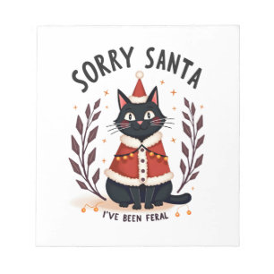 Bloc-note Drôle Désolé Santa j'ai été férocé Chat noir Noël