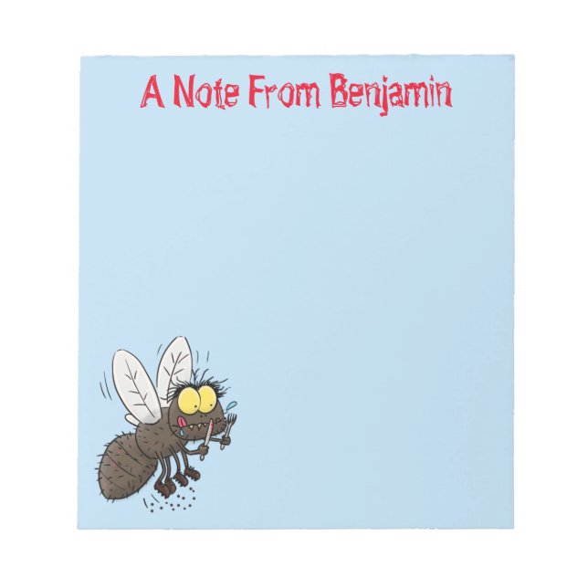 Bloc-note Drôle dessin animé d'insecte de la mouche à cheval (Devant)