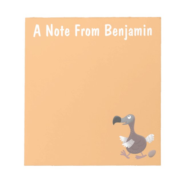 Bloc-note Drôle dessin animé d'oiseau de dodo (Devant)
