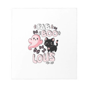 Bloc-note Drôle d'Halloween Rose Fantôme Extraordinaire Chat