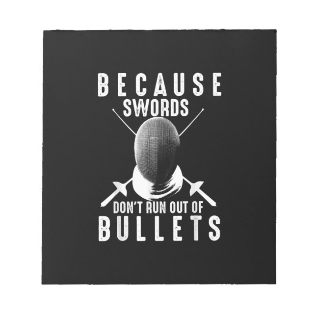 Bloc-note Drôle escrime Cadeau mignon Fencer Aimer Sword Fig (Devant)