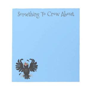 Bloc-note Drôle fou corbeau dessin animé de corbeau de corne