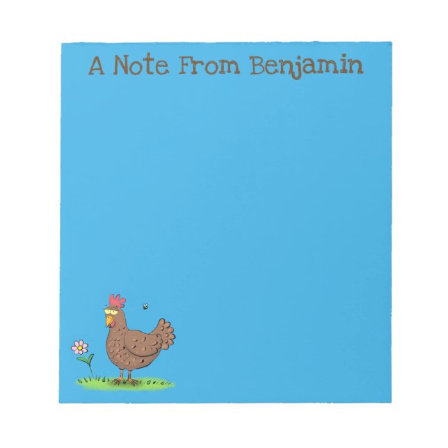 Bloc-note Drôle poulet rustique whimsical dessin animé (Devant)
