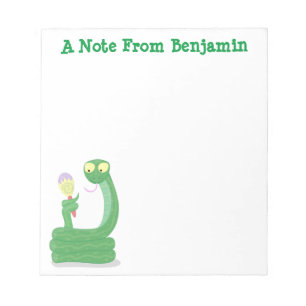 Bloc-note Drôle serpent vert avec caricature maraca