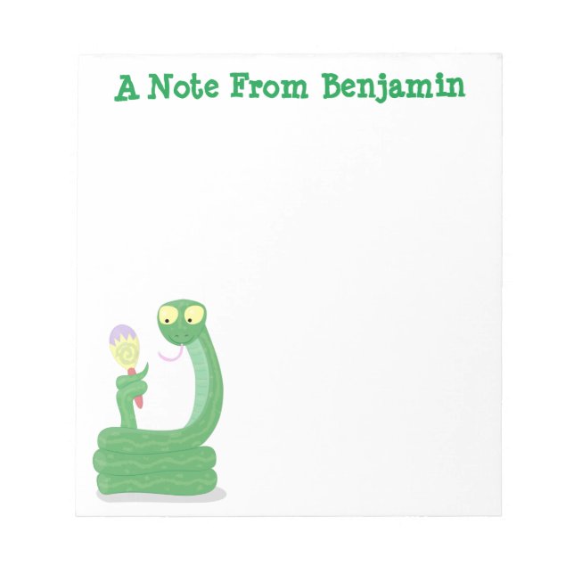 Bloc-note Drôle serpent vert avec caricature maraca (Devant)