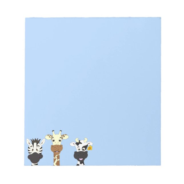 Bloc-note Drôle zèbre girafe dessin animé enfants (Devant)