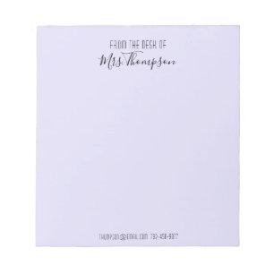 Bloc-note Du Bureau De Purple Nom Moderne Script