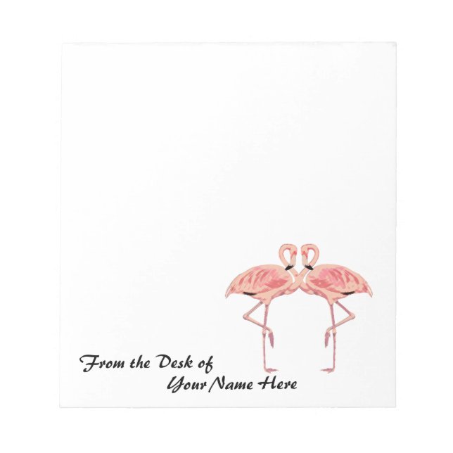 Bloc-note Du bureau des flamants roses personnalisés (Devant)