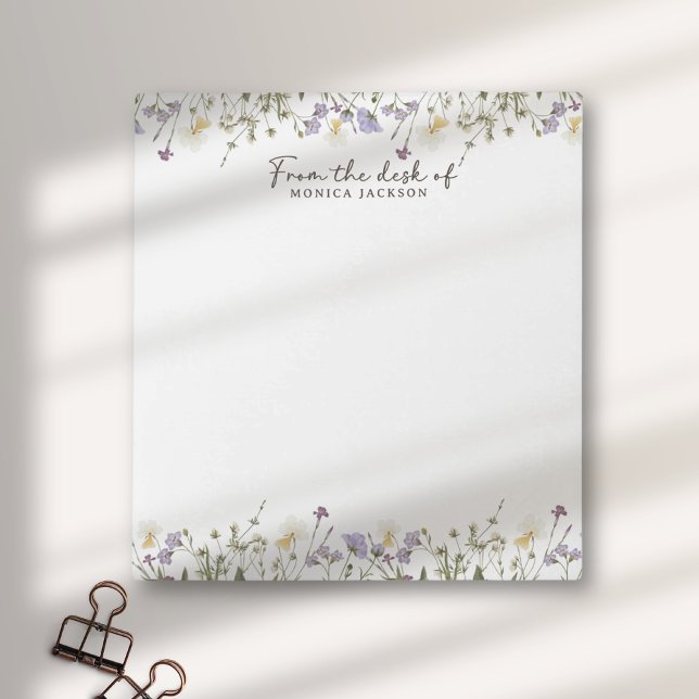 Bloc-note Du bureau des fleurs sauvages rustiques (Créateur téléchargé)