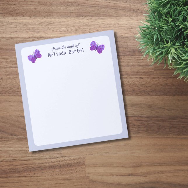 Bloc-note Du Bureau Des Papillons Violets (Purple butterflies notepad.)