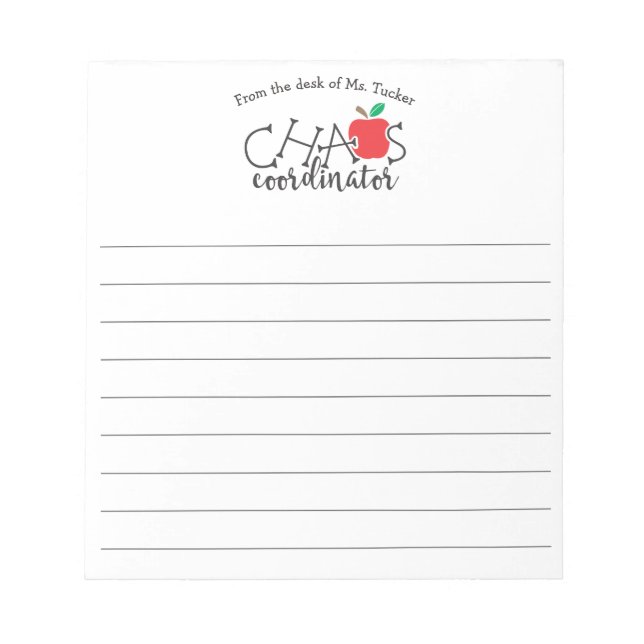 Bloc-note Du Bureau du Coordonnateur du Chaos Enseignant (Devant)