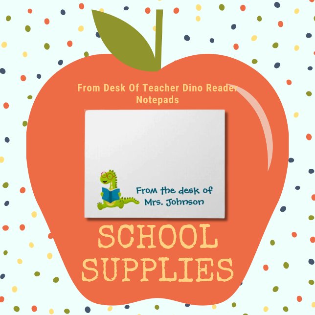 Bloc-note Du bureau du lecteur Dino de l'enseignant élémenta (Teacher School Supplies)