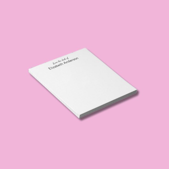 Bloc-note Du bureau du Modèle de nom blanc et noir (Créateur téléchargé)