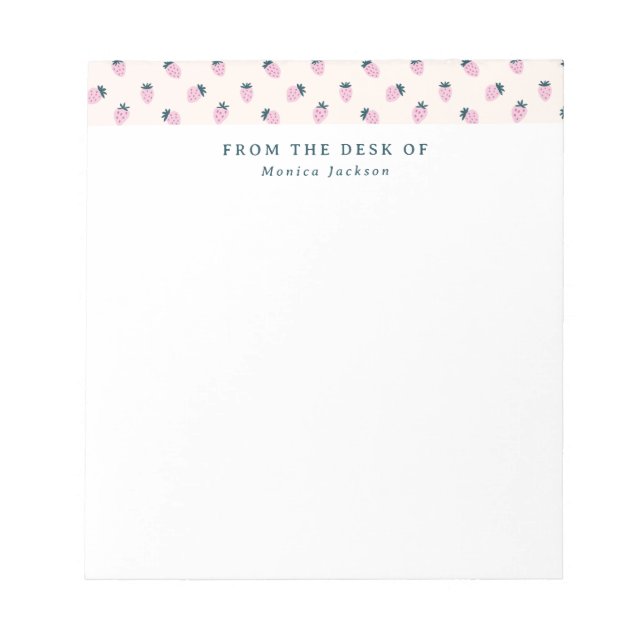 Bloc-note Du bureau du motif de fraise Tearaway (Devant)