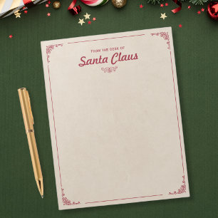 Bloc-note Du bureau du Père Noël - Noël vintage