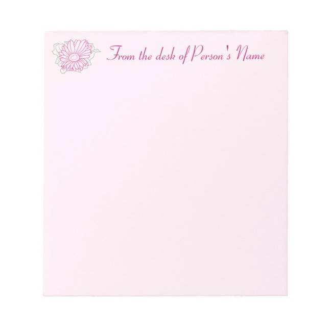 Bloc-note Du bureau Portes-notes Fuchsia personnalisées (Devant)