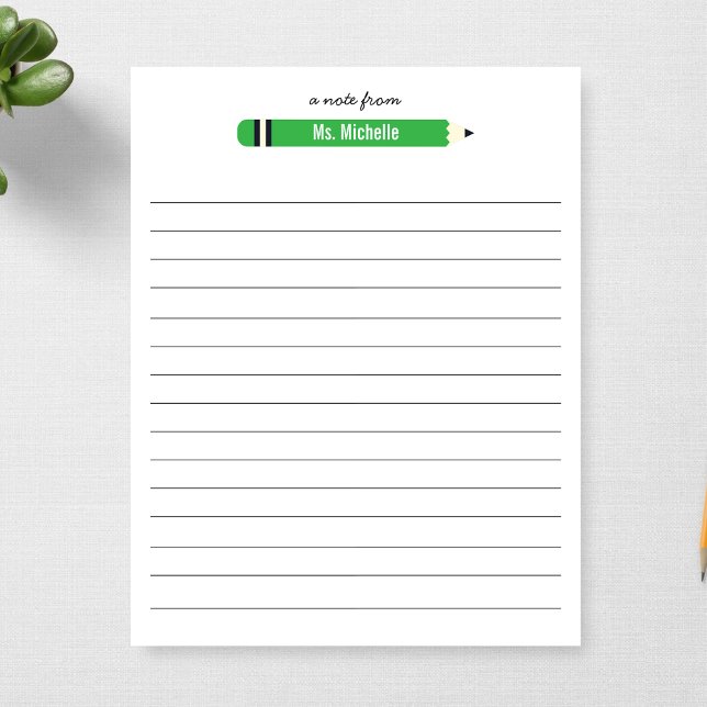 Bloc-note Du nom de l'enseignant Lined 11 x 8,5 Personnalisé (Créateur téléchargé)