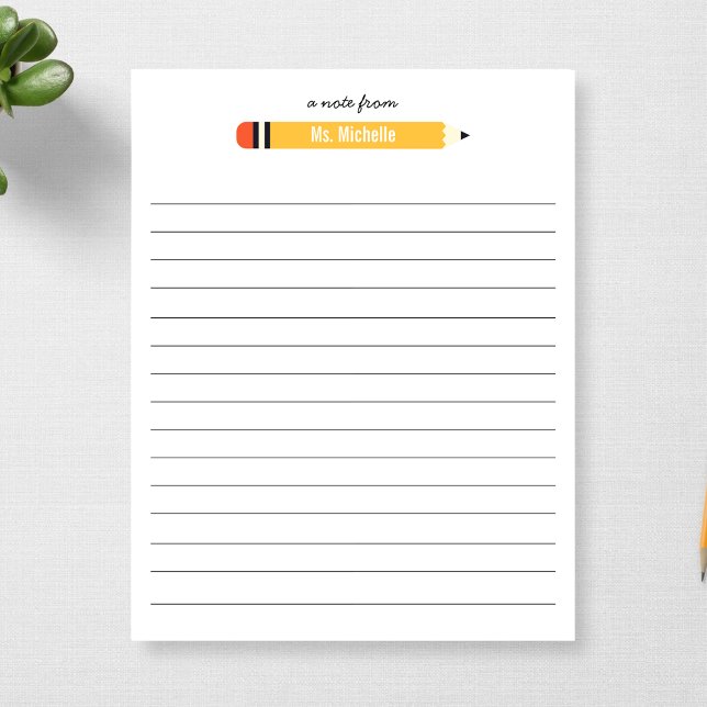 Bloc-note Du nom de l'enseignant Lined 11 x 8,5 Personnalisé (Créateur téléchargé)