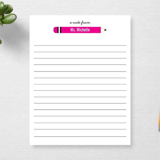 Bloc-note Du nom de l'enseignant Lined 11 x 8,5 Personnalisé (Créateur téléchargé)