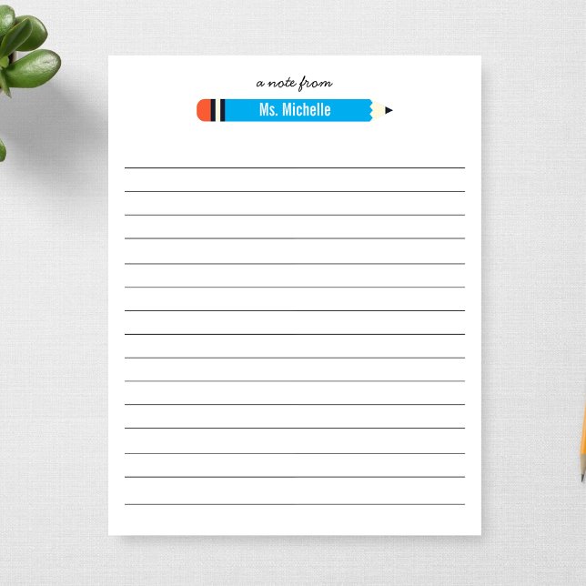 Bloc-note Du nom de l'enseignant Lined 11 x 8,5 Personnalisé (Créateur téléchargé)