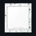 Bloc-note Dusty Blue Eucalyptus Leaves Pattern Personalized<br><div class="desc">Customizable greenery notepad. It features watercolor dusty blue eucalyptus leaves pattern. Personalize by adding names and other details This greenery pattern notepad is perfect as a gift.</div>