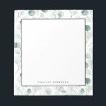 Bloc-note Dusty Blue Eucalyptus Leaves Pattern Personalized<br><div class="desc">Customizable greenery notepad. It features watercolor dusty blue eucalyptus leaves pattern. Personalize by adding names and other details This greenery pattern notepad is perfect as a gift.</div>