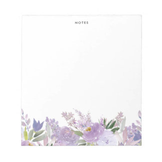 Bloc-note Dusty Purple Peonies et Roses Personnalisé