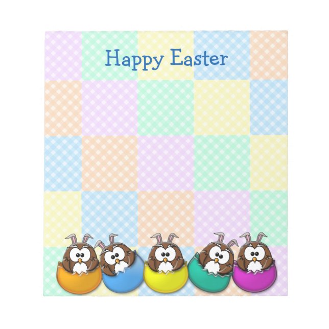 Bloc-note Easter owl - rainbow (Devant)
